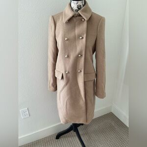 Mango Double-Breasted Wool blend Tan Coat